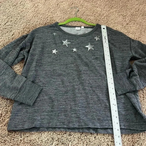 Gap heathered gray silver metallic star oversized sweatshirt medium - Picture 11 of 12